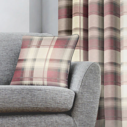 Balmoral Check Cushion in Blush
