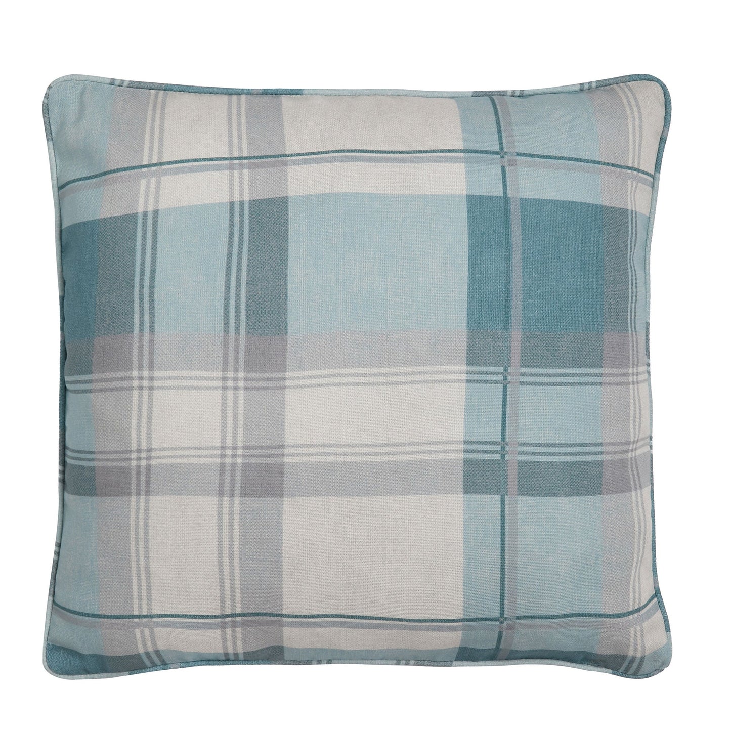 Balmoral Check Cushion in Duck Egg