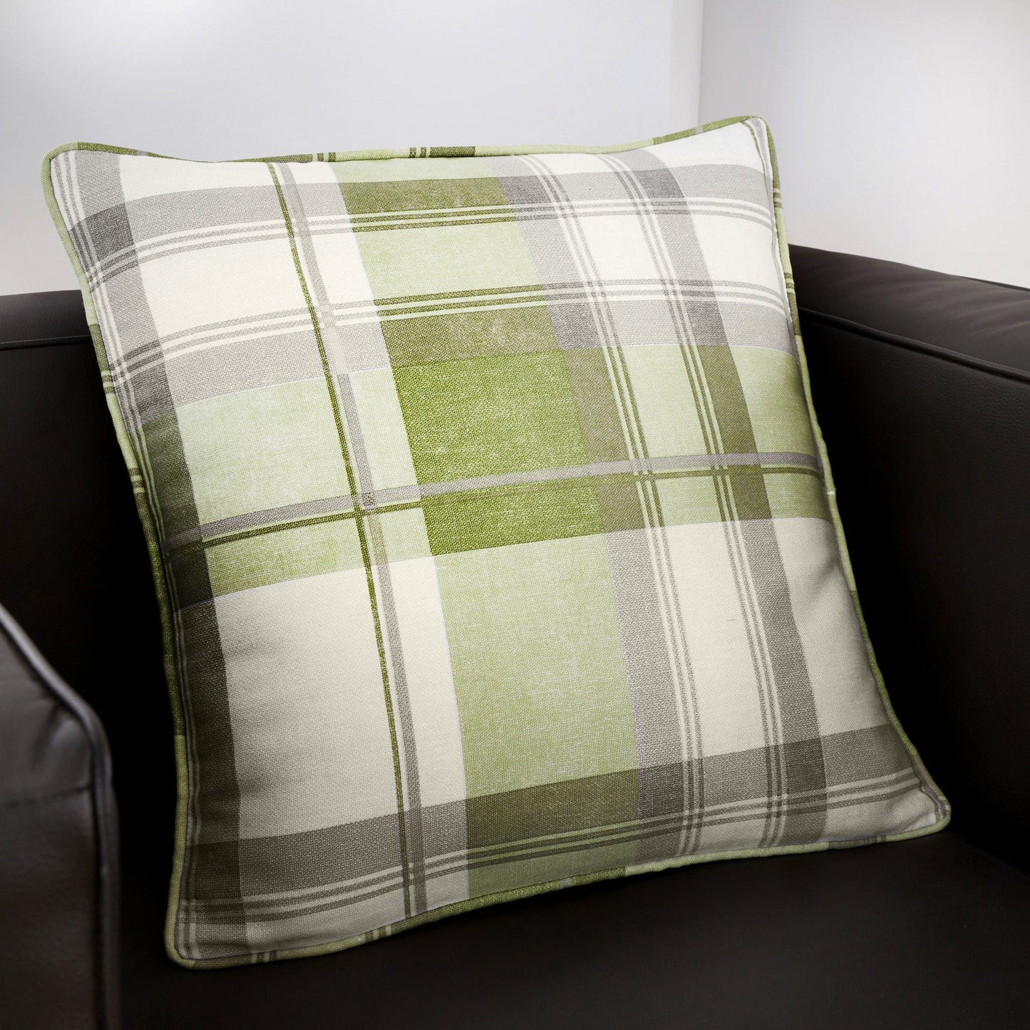 Balmoral Check Cushion in Green