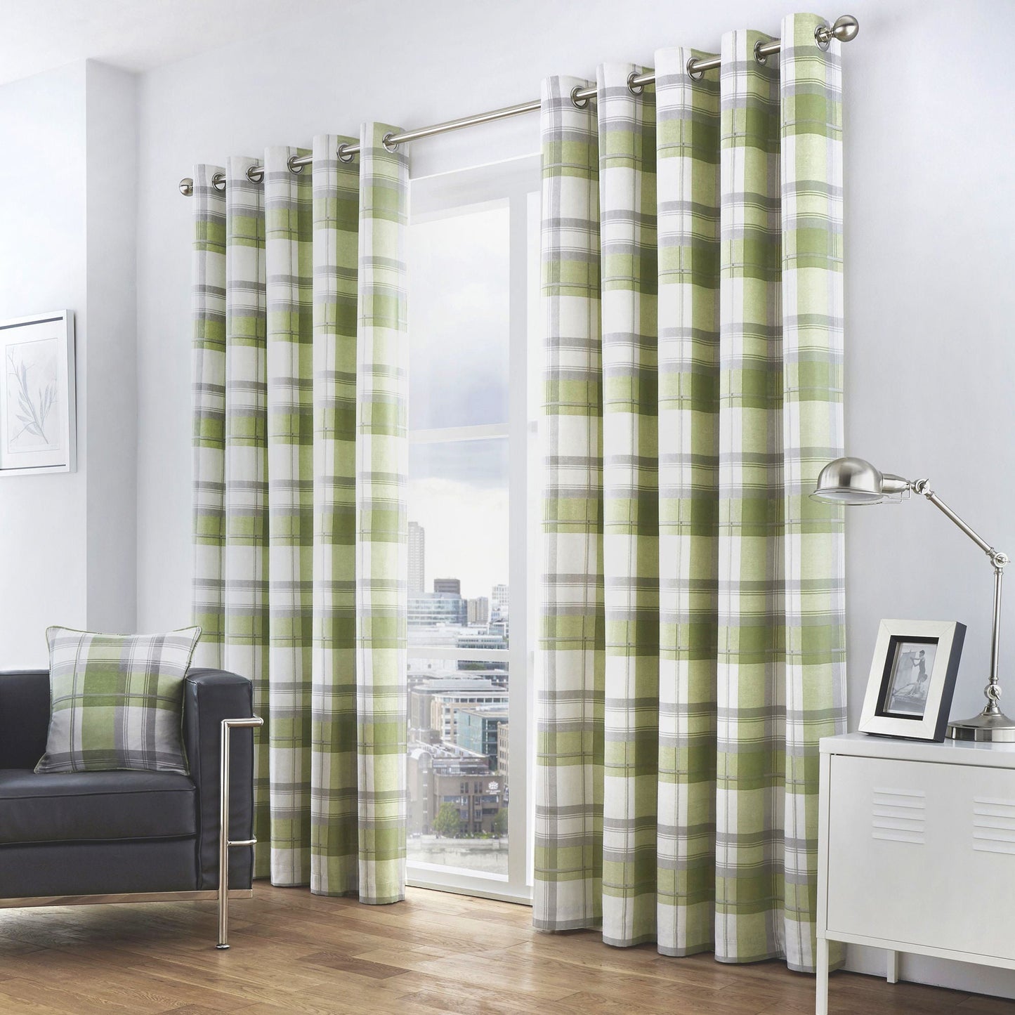 Balmoral Check Cushion in Green