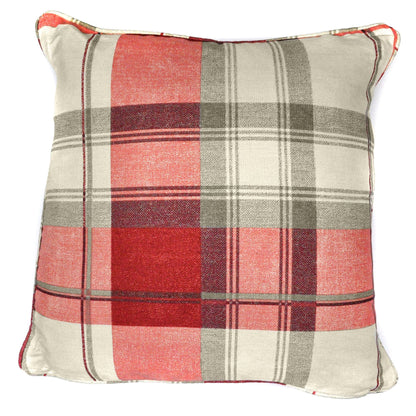 Balmoral Check Cushion in Ruby