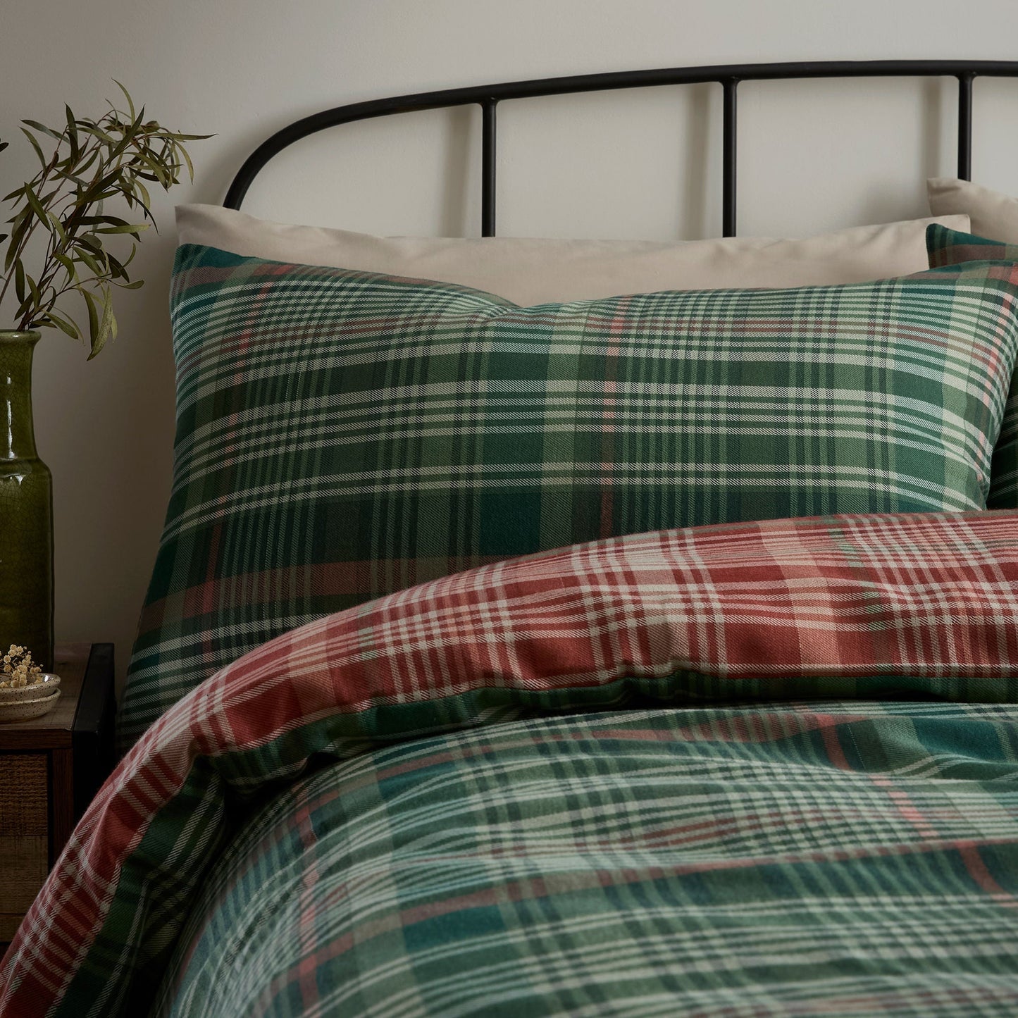 Bennet Check Duvet Cover Set in Green