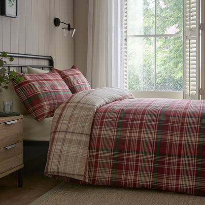 Bennet Check Duvet Cover Set in Red