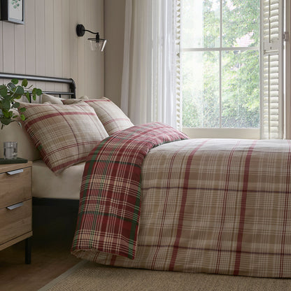 Bennet Check Duvet Cover Set in Red