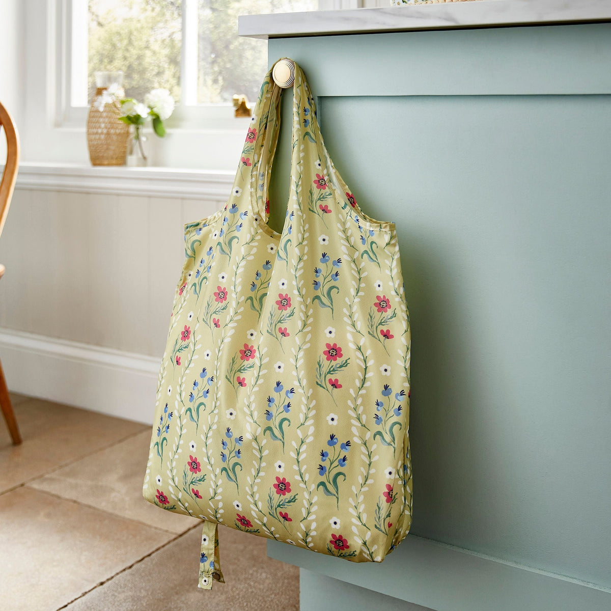 Boho Floral Foldable Tote Bag Medium in Multicolour