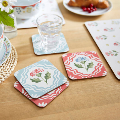 Boho Floral Coasters 4 Pack