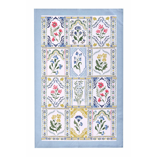 Boho Floral Cotton Tea Towel