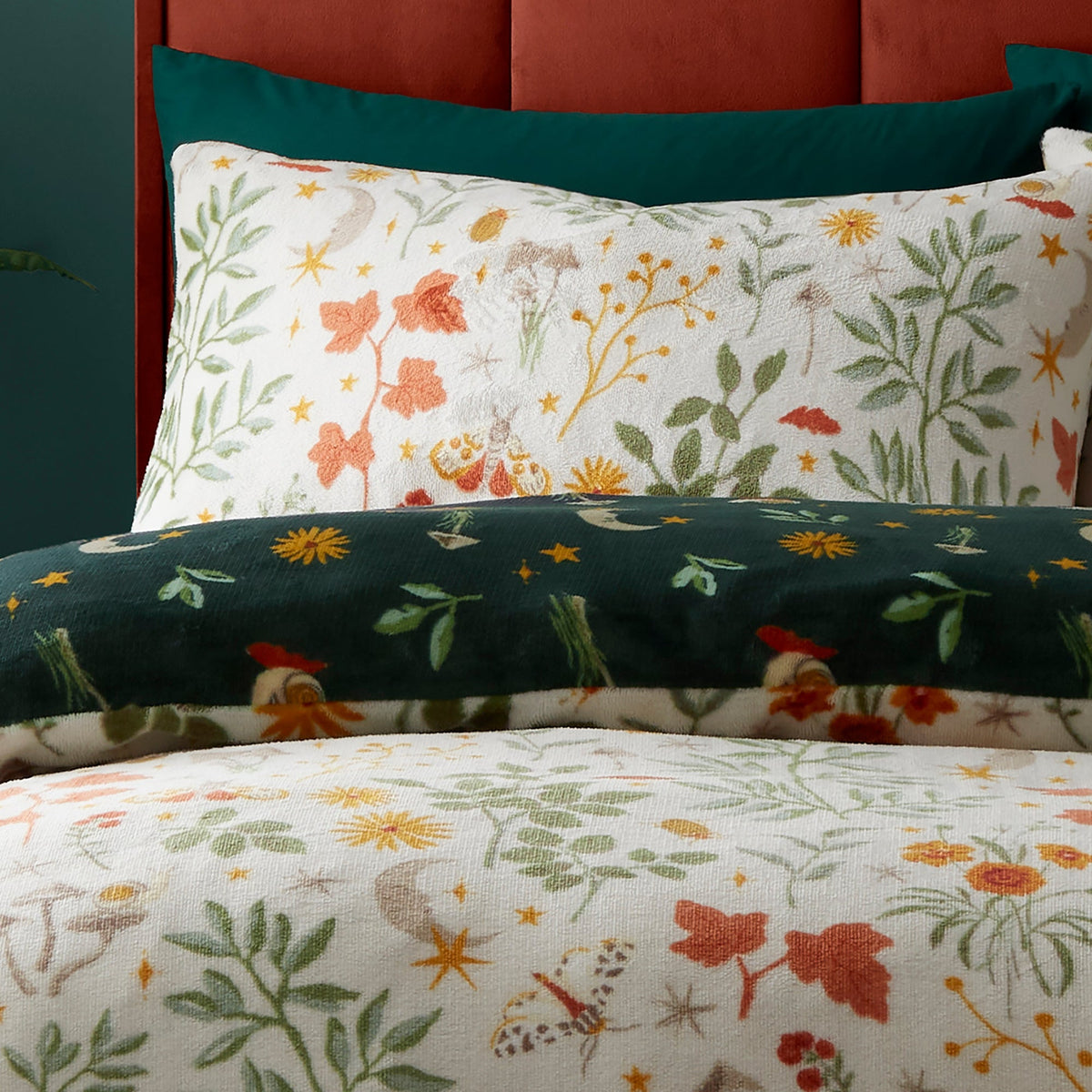 Botanical Mushrooms Duvet Cover Set in Natural