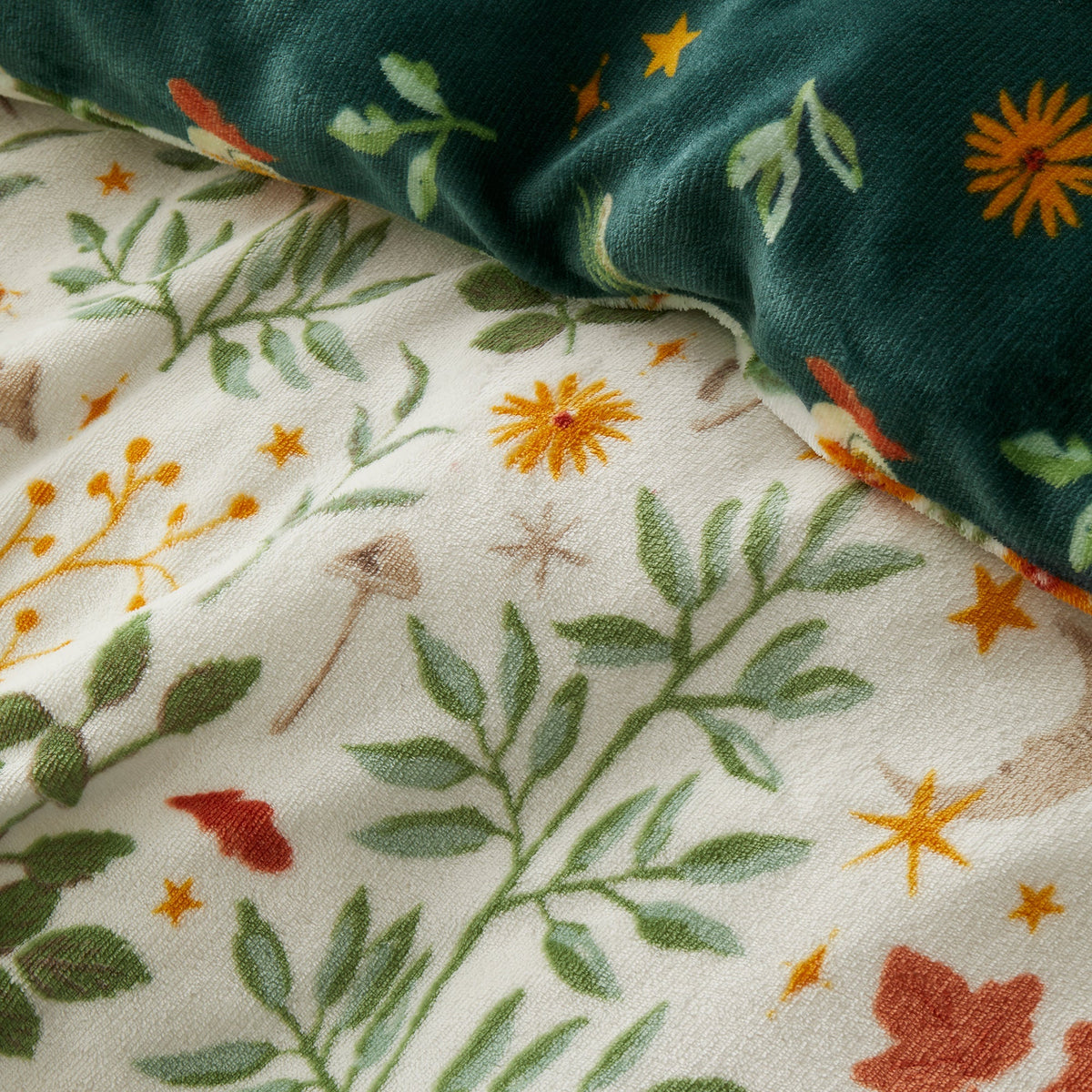 Botanical Mushrooms Duvet Cover Set in Natural