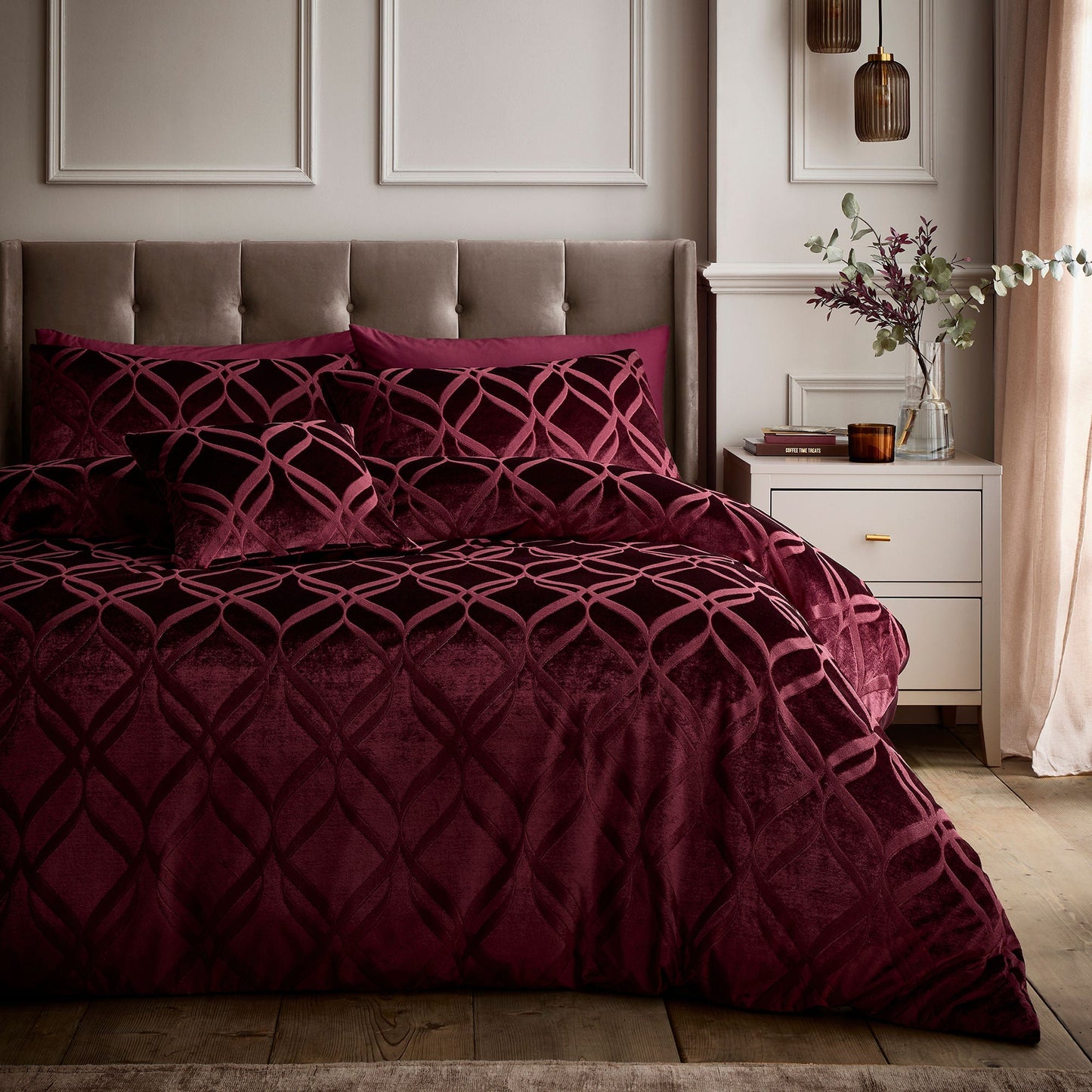 Belfort Duvet Cover Set in Berry
