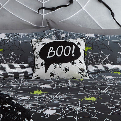 Boo Halloween Cushion in Black