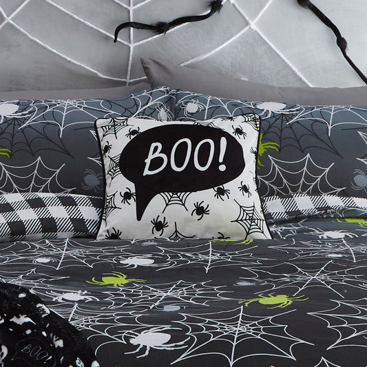 Boo Halloween Cushion in Black