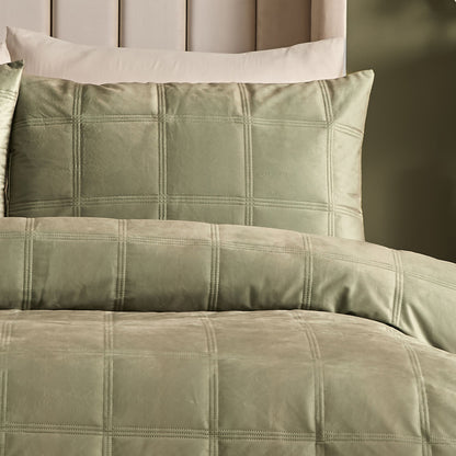 Brighton Square Duvet Cover Set in Green