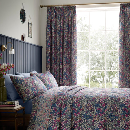 Bessie Pencil Pleat Curtains in Navy