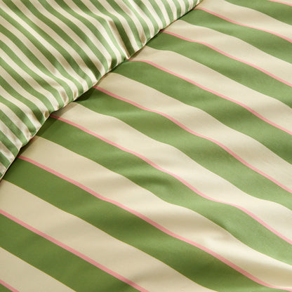 Bold Stripe Duvet Cover Set in Green