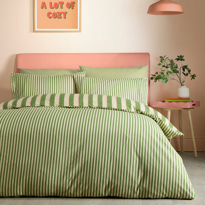Bold Stripe Duvet Cover Set in Green