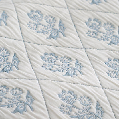 Block Floral Duvet Cover Set in Blue