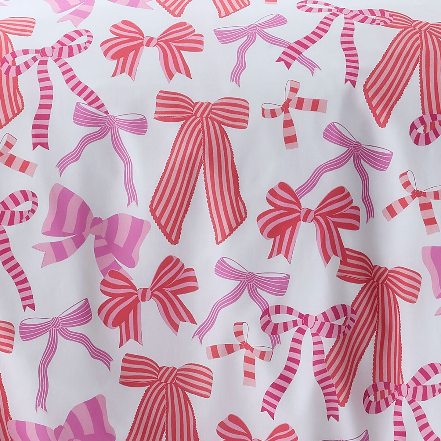 Bow and Stripes Duvet Cover Set in Pink