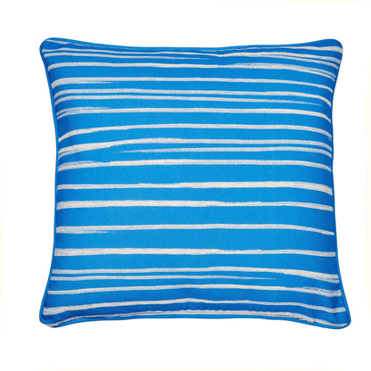Beach Huts Outdoor Cushion in Blue