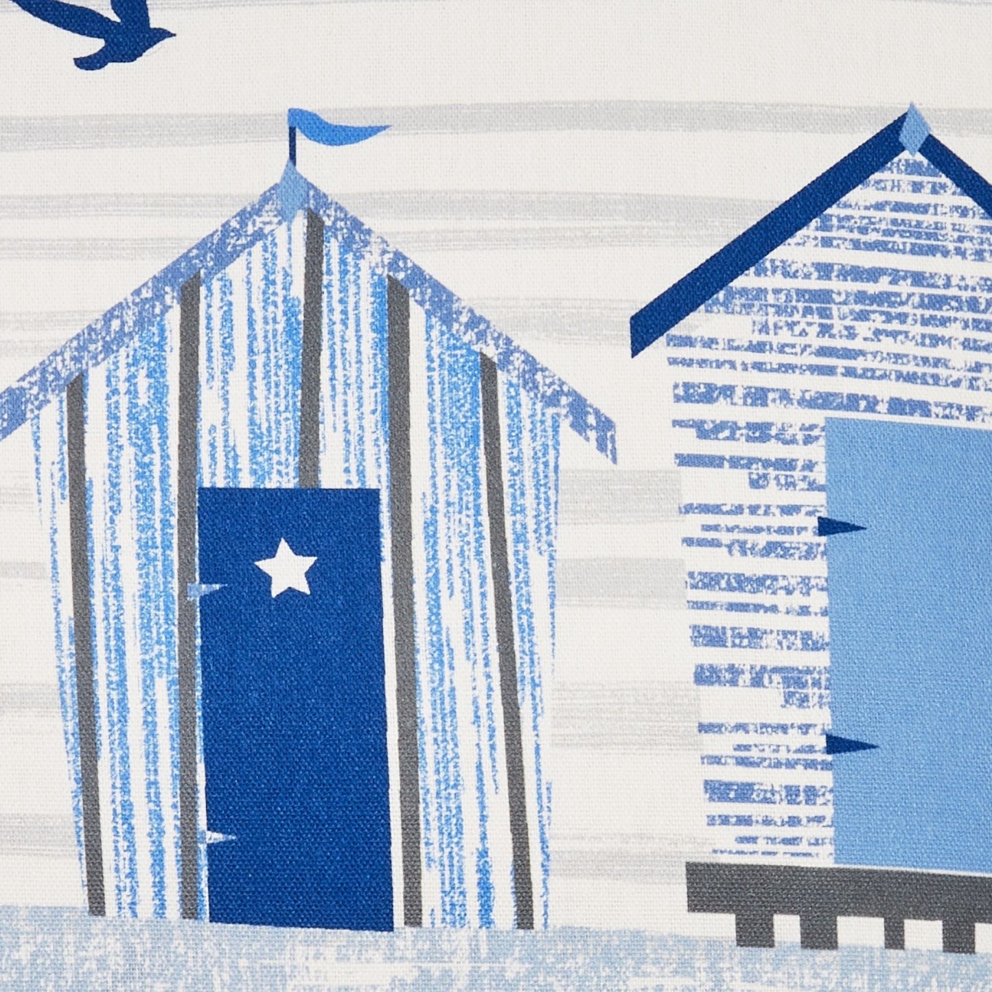 Beach Huts Outdoor Cushion in Blue