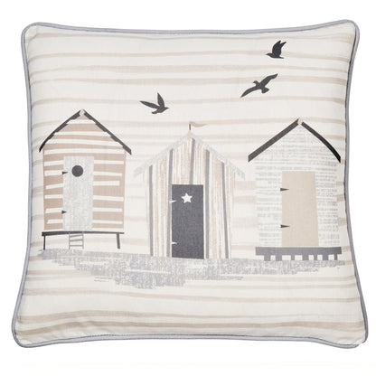 Beach Huts Outdoor Cushion in Natural