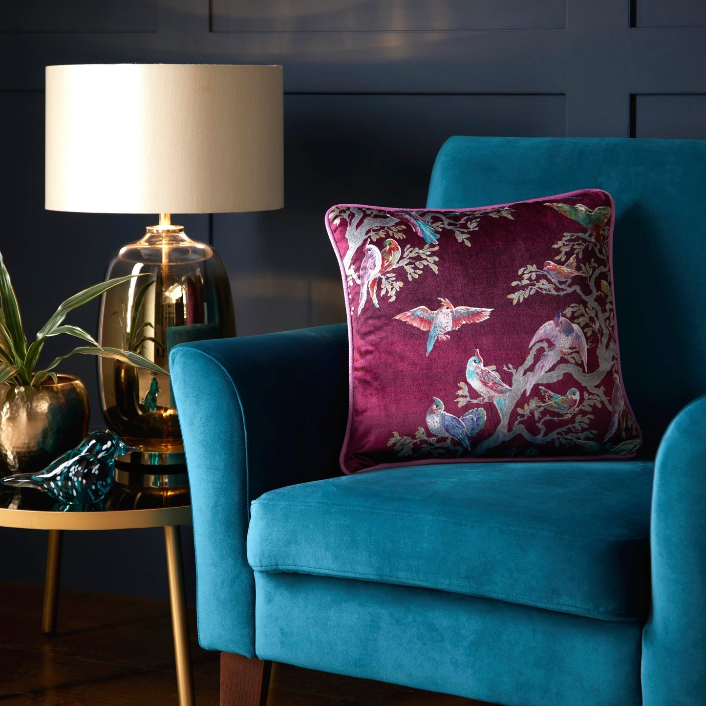 Birdity Absurdity Cushion in Pink
