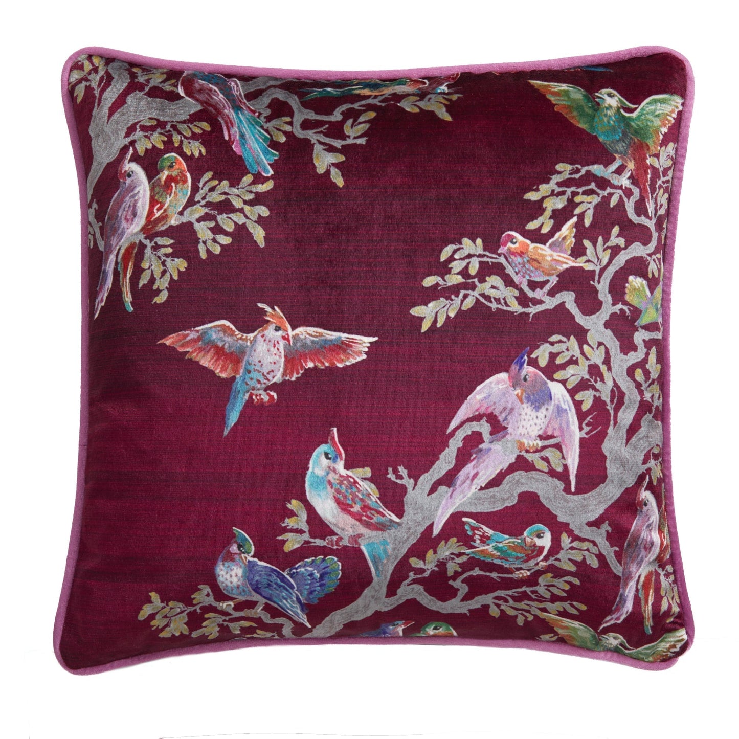 Birdity Absurdity Cushion in Pink