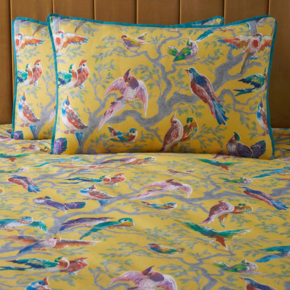 Birdity Absurdity Duvet Cover Set in Yellow