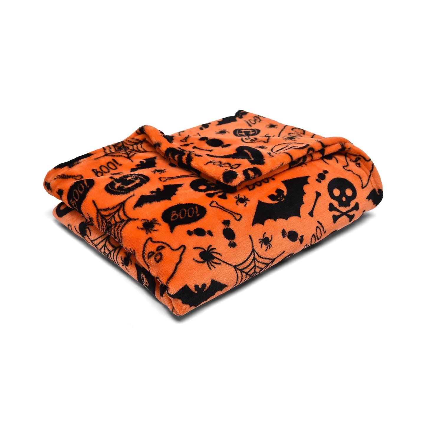 Boo Halloween Throw in Orange