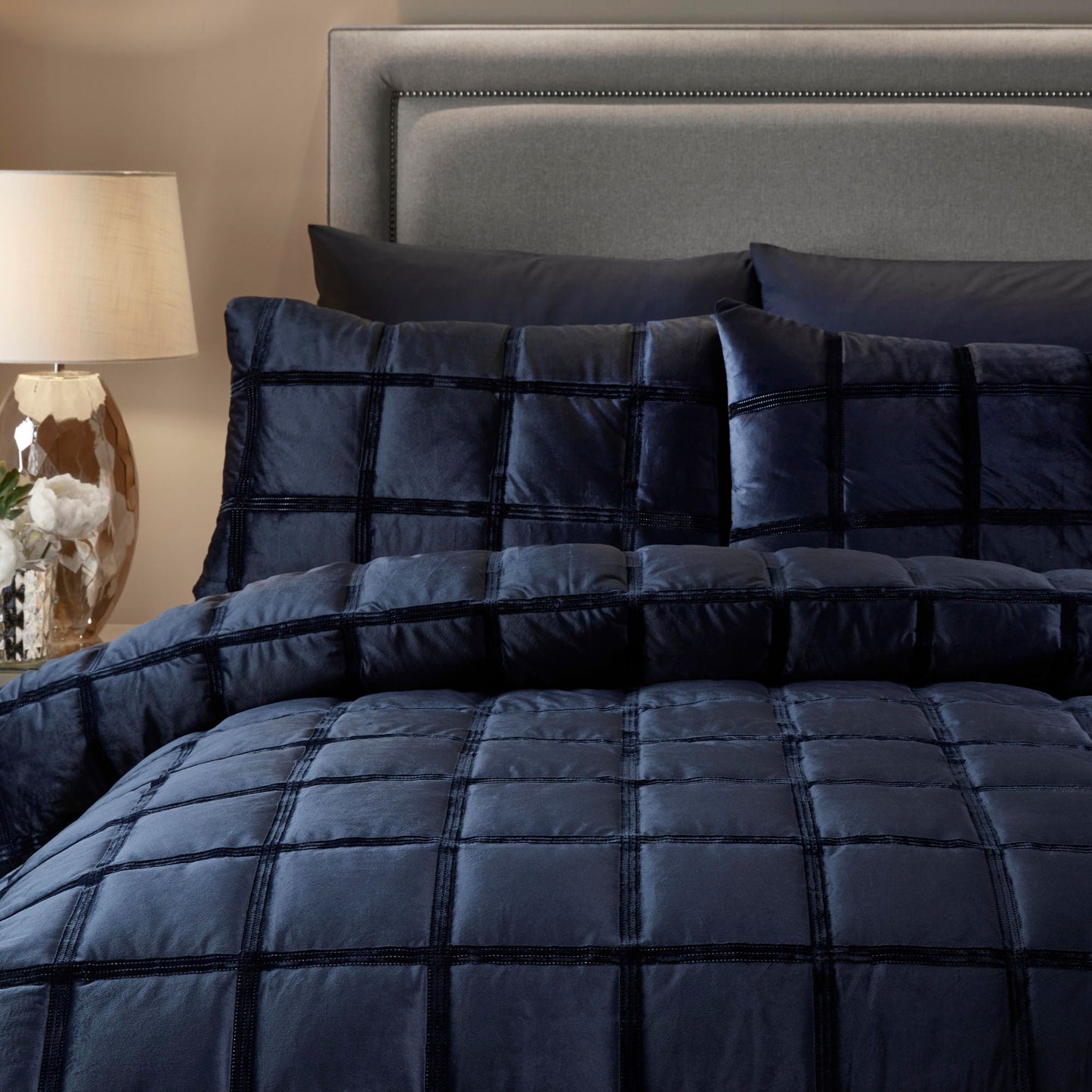 Brighton Square Duvet Cover Set in Navy