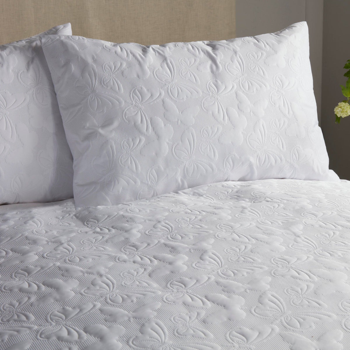 Butterfly Garden Duvet Cover Set in White