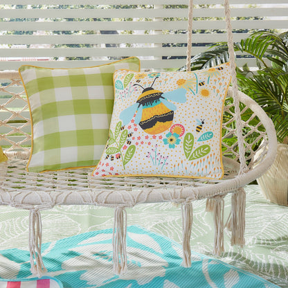 Buzzy Bee Outdoor Cushion in Ochre