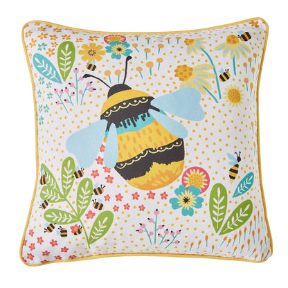 Buzzy Bee Outdoor Cushion in Ochre