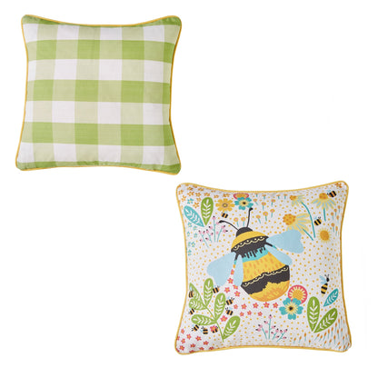 Buzzy Bee Outdoor Cushion in Ochre