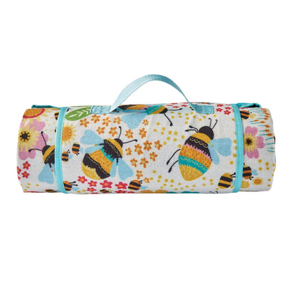 Buzzy Bee Outdoor Picnic Blanket in Ochre