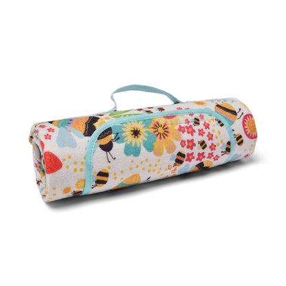 Buzzy Bee Outdoor Picnic Blanket in Ochre