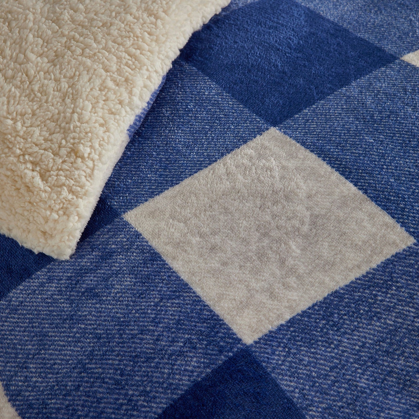 Cosy Theo Check Duvet Cover Set in Blue