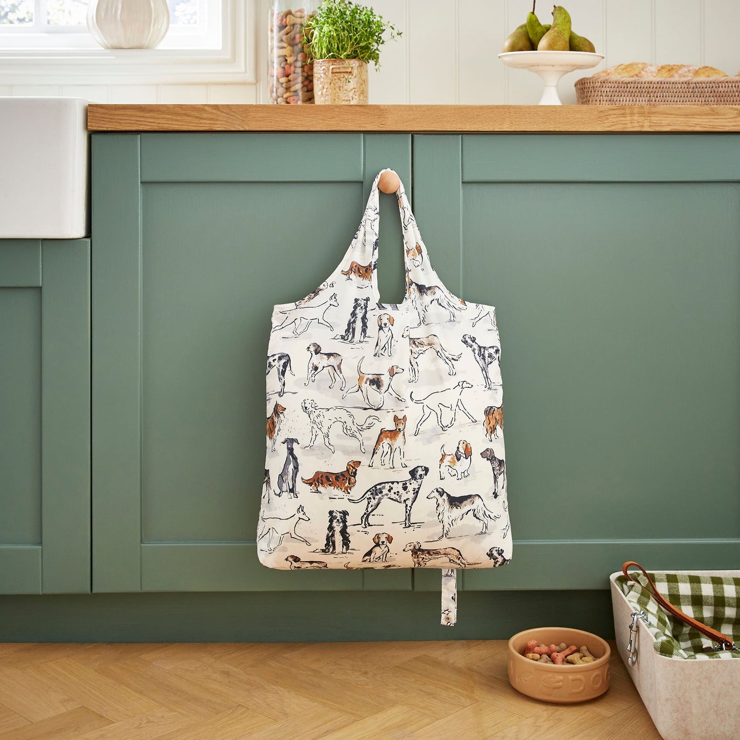 Country Dogs Foldable Tote Bag Medium