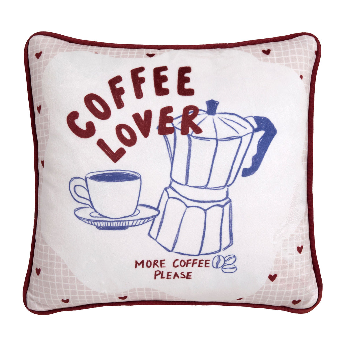 Coffee Club Cushion in Blue 43 x 43cm