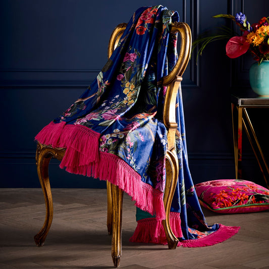 Cotswold Fantasia Throw in Navy