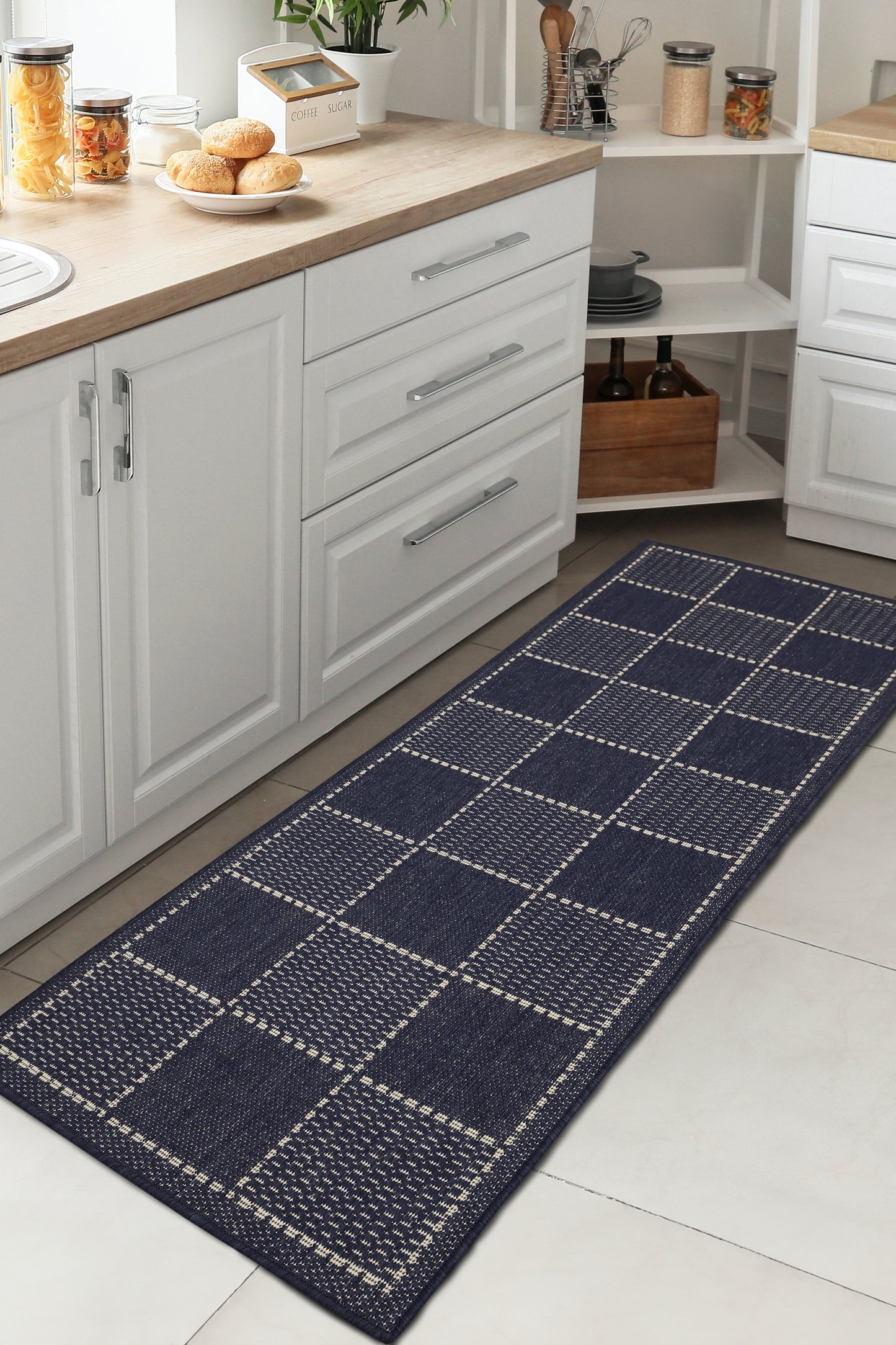 Check Flatweave Blue