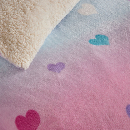 Cosy Ombre Heart Duvet Cover Set in Multicolour