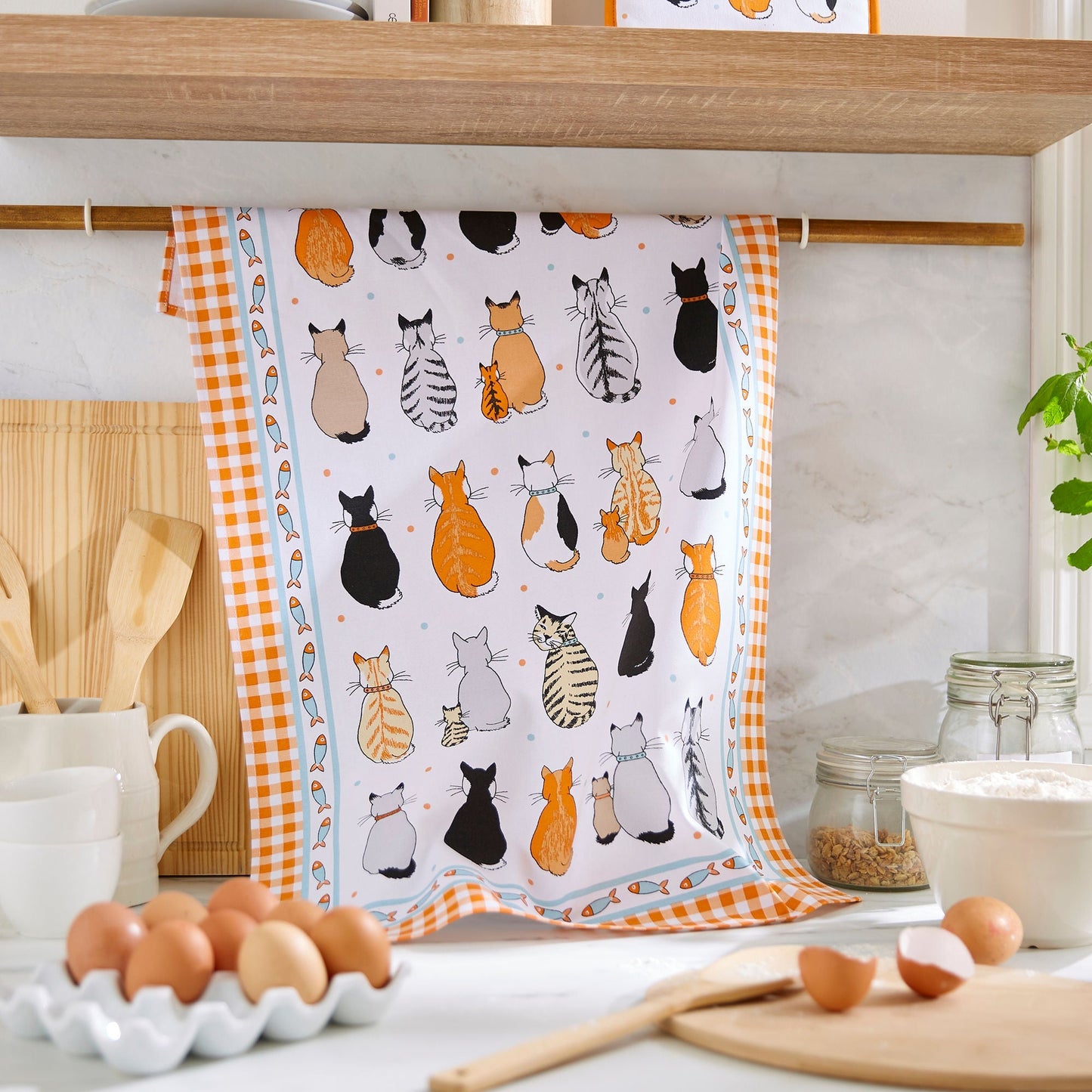 Cats In Waiting 2026 Cotton Tea Towel