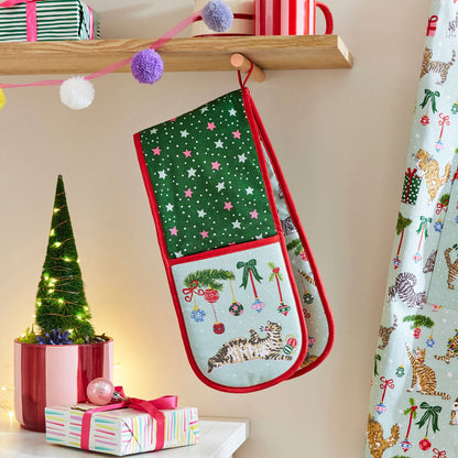 Christmas Cats Double Oven Glove