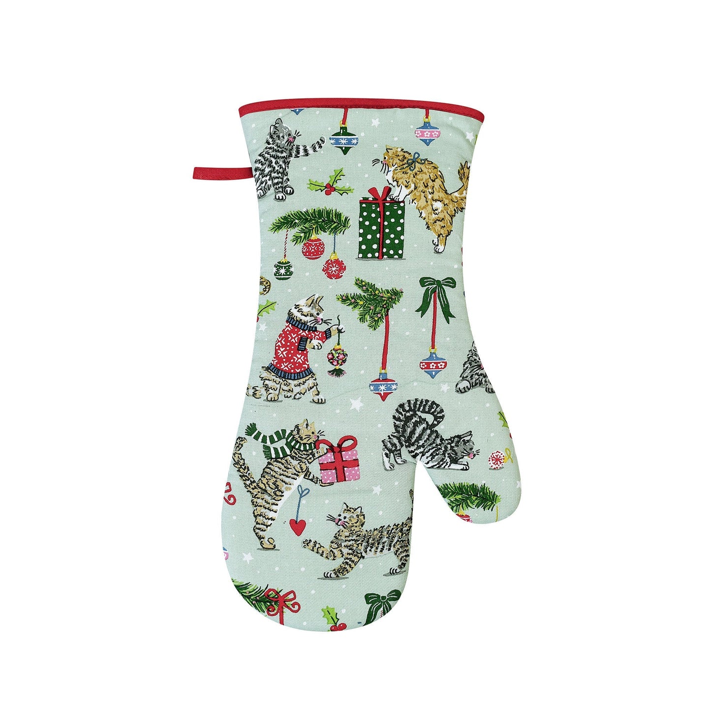 Christmas Cats Gauntlet Oven Glove