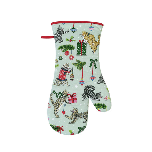Christmas Cats Gauntlet Oven Glove