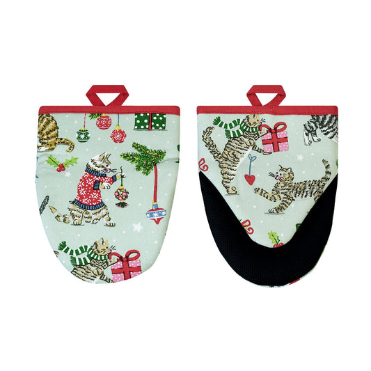 Christmas Cats Microwave Mitts Pair