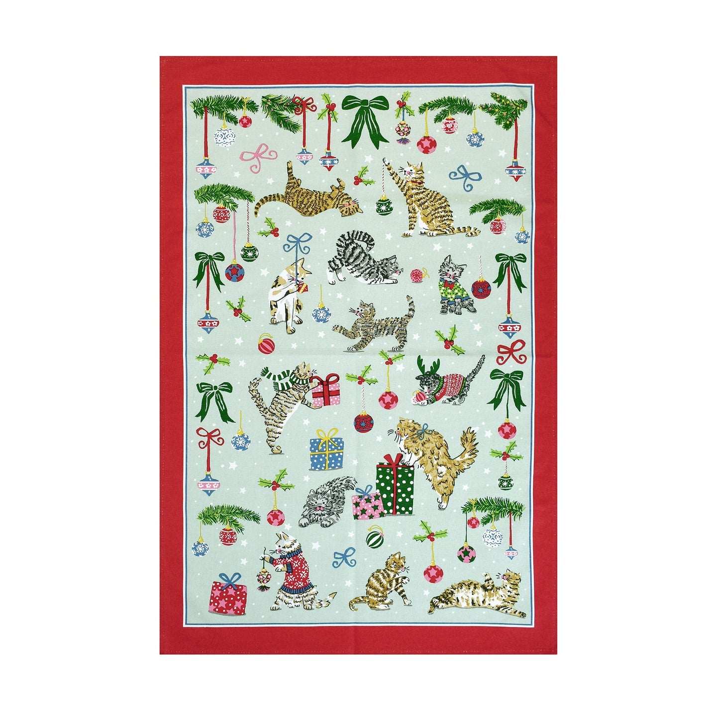 Christmas Cats Cotton Tea Towel