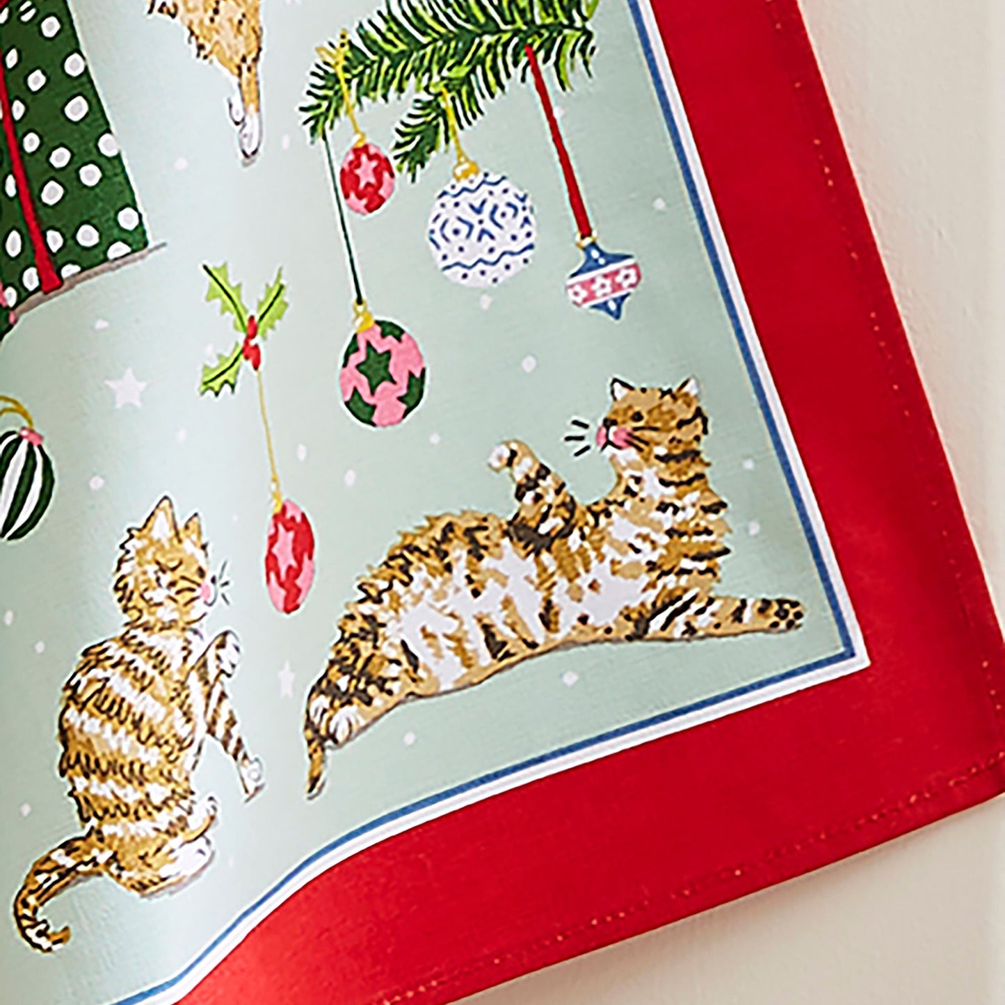 Christmas Cats Cotton Tea Towel