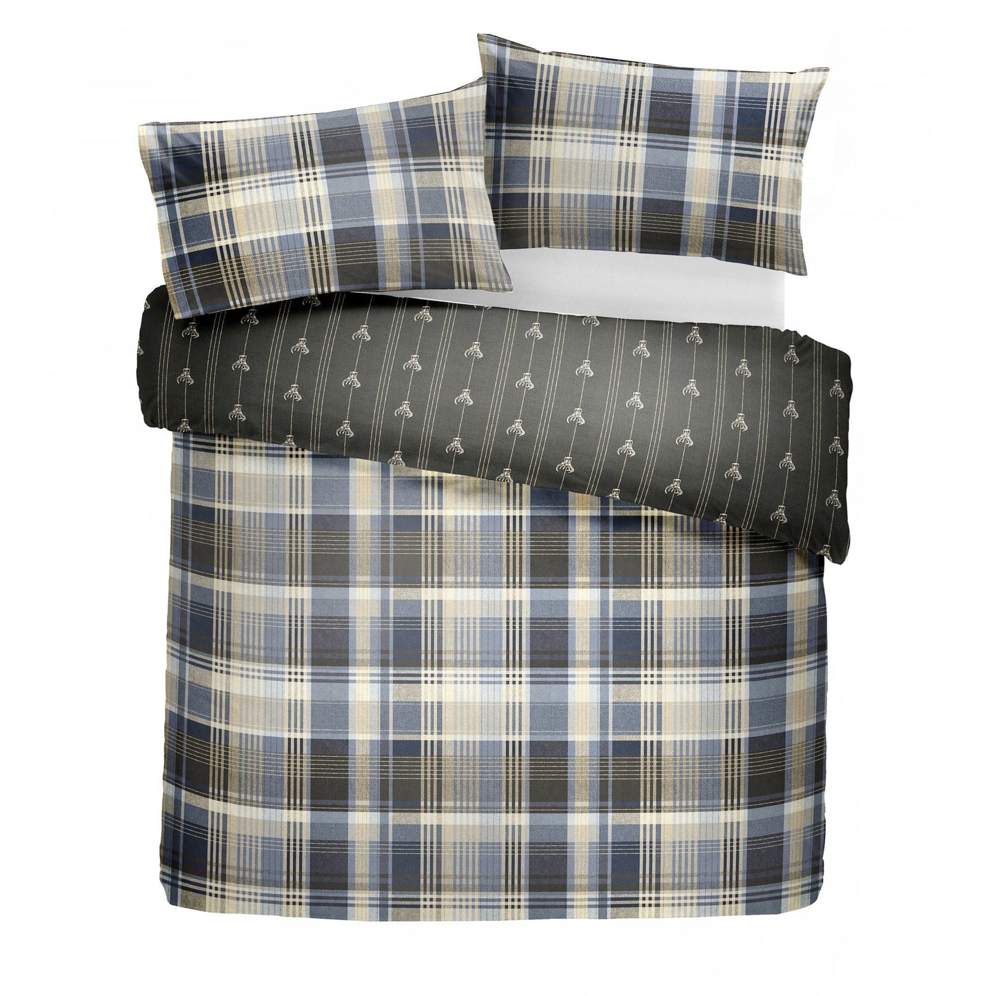 Connolly Check Duvet Cover Set in Charcoal